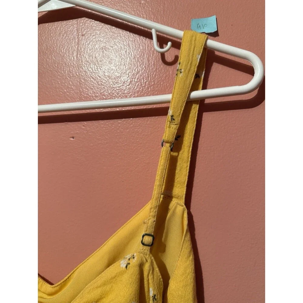 3/$15 Hollister  Womens Summer Dress L Large Yellow Floral Sleeveless Short - Picture 5 of 7